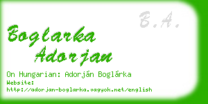 boglarka adorjan business card