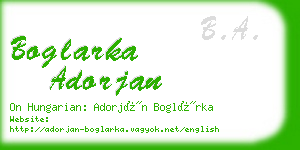 boglarka adorjan business card